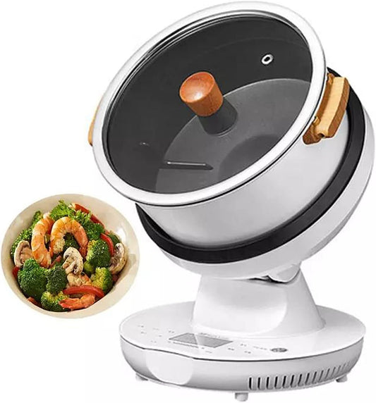 50 Pice Commercial Food Processor, 6L Intelligent Automatic Cooking Machine with 360° Rotating and 3D All-Round Heating, Adjustment 3 Gears Firepower and Pot Body, for Home Restaurant