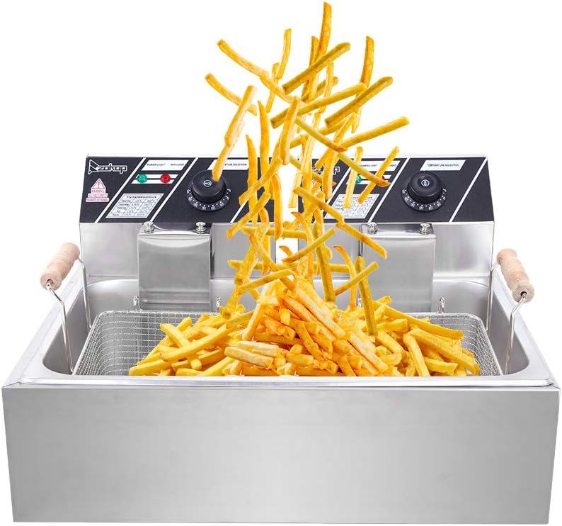 Commercial 22L Deep Fryer, Single-Cylinder Electric Deep Fryer, Pro Thermostats And U-shaped Heating Tubes Stainless Steel Electric Deep Fryer, Restaurant Home Fries Chicken French Fry Kitchen
