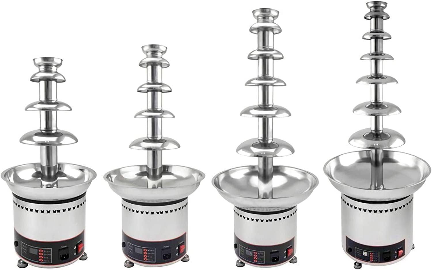 LGXEnzhuo 6 Tiers Commercial Chocolate Fountains for Party Electric Fondue Tower Stainless Steel Hot Chocolate Heated Melting Waterfall Machine 13.2lbs(6KG) Capacity for Wedding Birthday Christmas