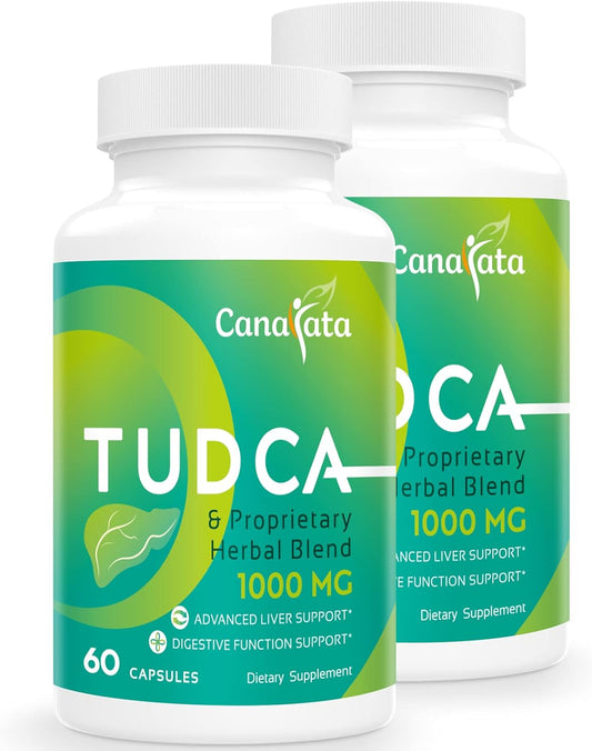 TUDCA Liver Support Supplements 1000mg - 120 Vegan Capsules,TUDCA Bile Salts with Milk Thistle Herbal Blend Formula for Liver Cleanse & Repair