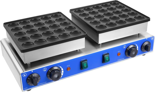 Mini Dutch Pancake Baker Maker 25+25 Muffins Waffle Pancake Maker for Home Kitchen Restaurant Bakery Leisure Snack Bar