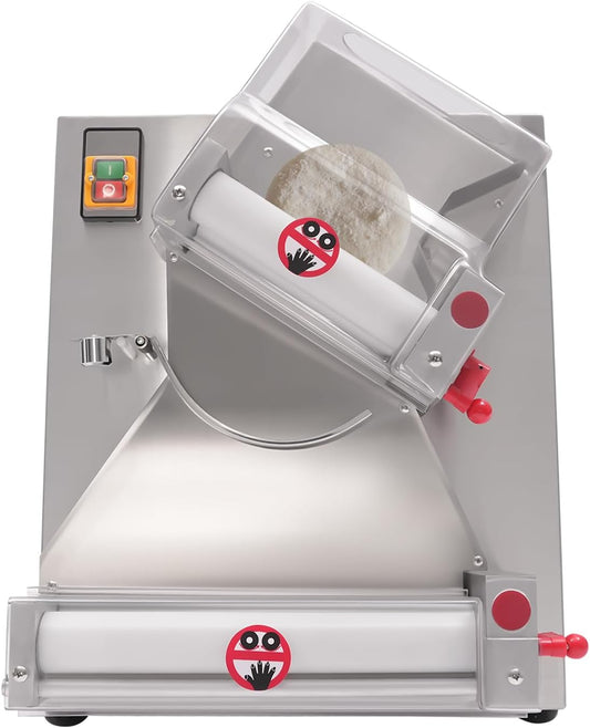 4-12 Inch Commercial Pizza Dough Roller, 370W 110V Home Electric Countertop Pizza Dough Press, Heavy Duty Pizza Dough Rolling Machine