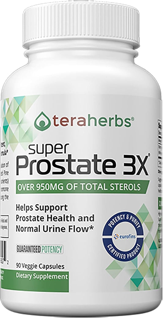 teraherbs Super Prostate 3X - Bladder Control, & Support for Enlarged Prostate & Frequent Urination - Prostate Supplements for Men - 90 Capsules