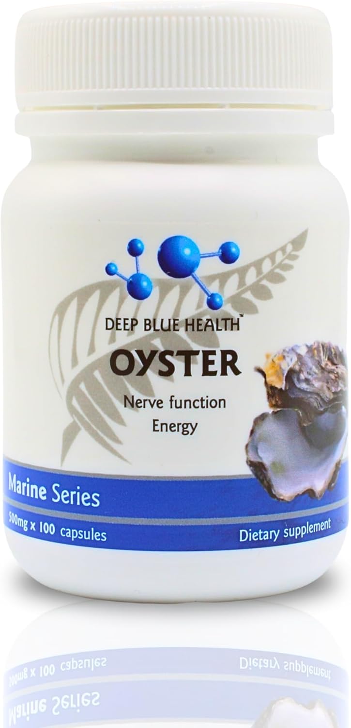 New Zealand Oyster Extract Powder - 500mg x 100 Capsules - Zinc Supplement Pills for Men and Women - Supports Immune Health, Energy and Nerve Function w/ Green Lipped Mussel