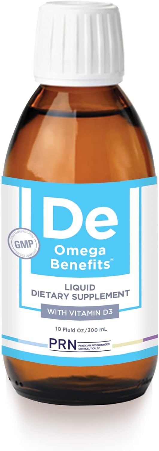 PRN DE Omega Benefits Liquid - Advanced Support for Eye Dryness - 2240mg of EPA & DHA Supplement in Re-esterfied Triglyceride Form or RTG - Promote Healthy Eyes with Omega-3 Fish Oil - 60 Day Supply