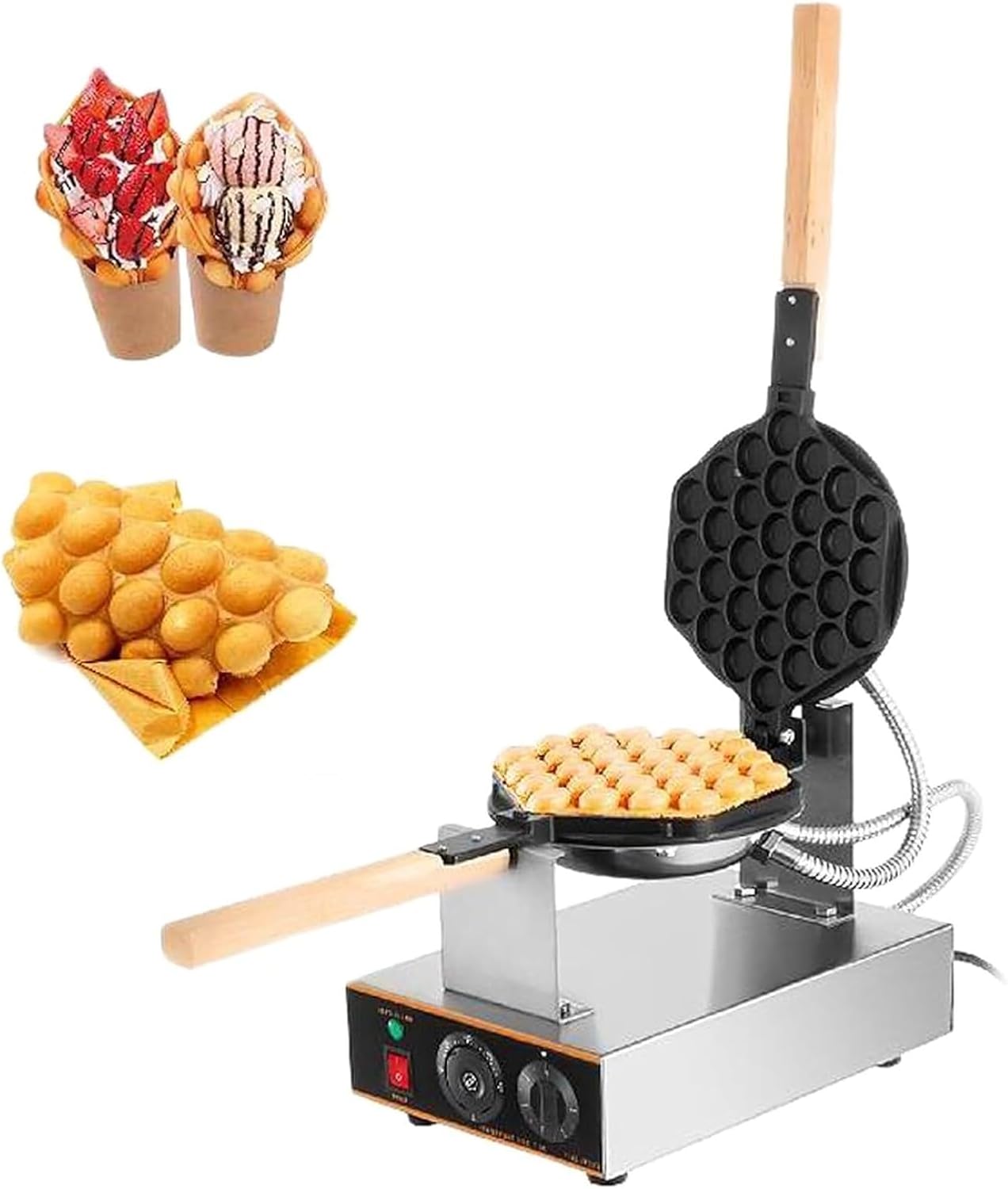 Waffle Pancake Machine, 1400 W Stainless Electric Rapid Fast Heating Waffle Maker Kitchen Appliance for Commercial or Home Use, 20240406