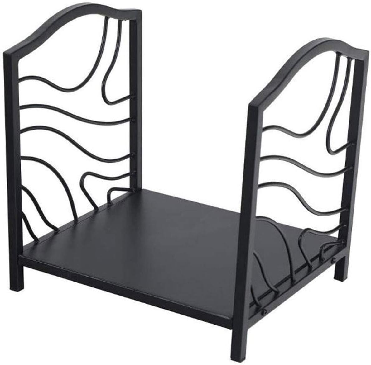 Firewood Holder Fireplace Log Holder Firewood Rack Black Firewood Holders Storage Heavy Duty Logs Stacker Basket Metal Wood Rack Indoor/Outdoor Firewood Rack