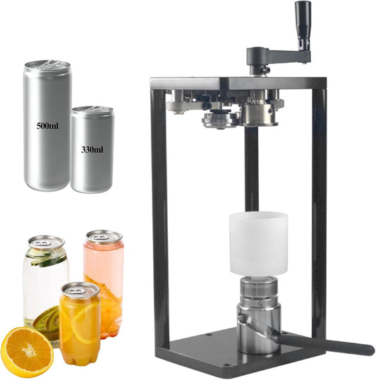 Can Sealer Machine, Hand Crank Canning Machine, Cup Can Sealing Machine, Manual Drink Can Seamer Sealer Tool for 330ml 500ml Jars Diameter 2.2in, Countertop Screw Mount Base