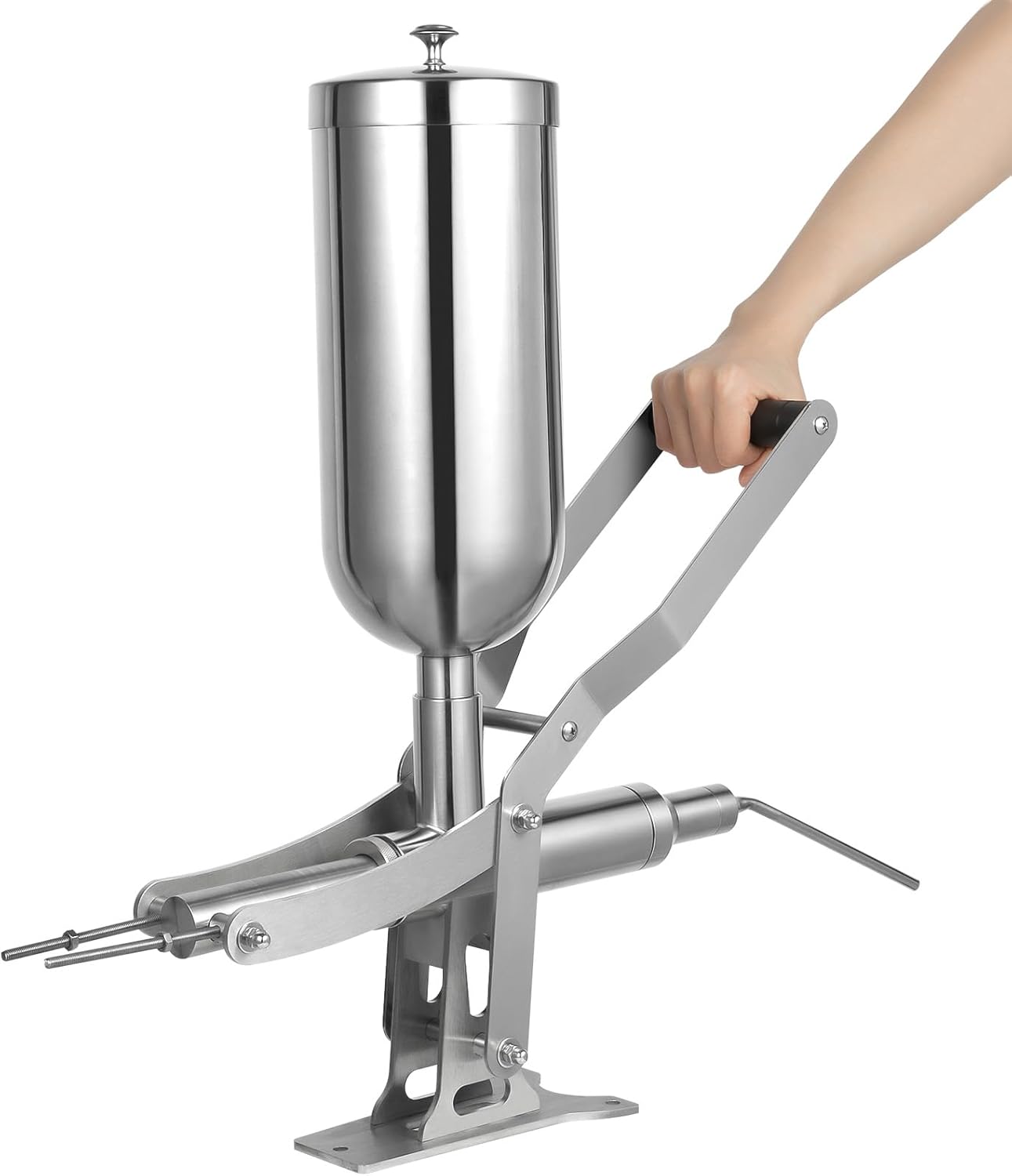 5L Manual Stainless Steel Donut Filling Machine, Donut Churros Jelly Filling Machine, Paste/Liquids Infusing Machine with 1 Long Nozzle & 3 Short Nozzles, for Kitchens Bakeries Restaurants Cafes