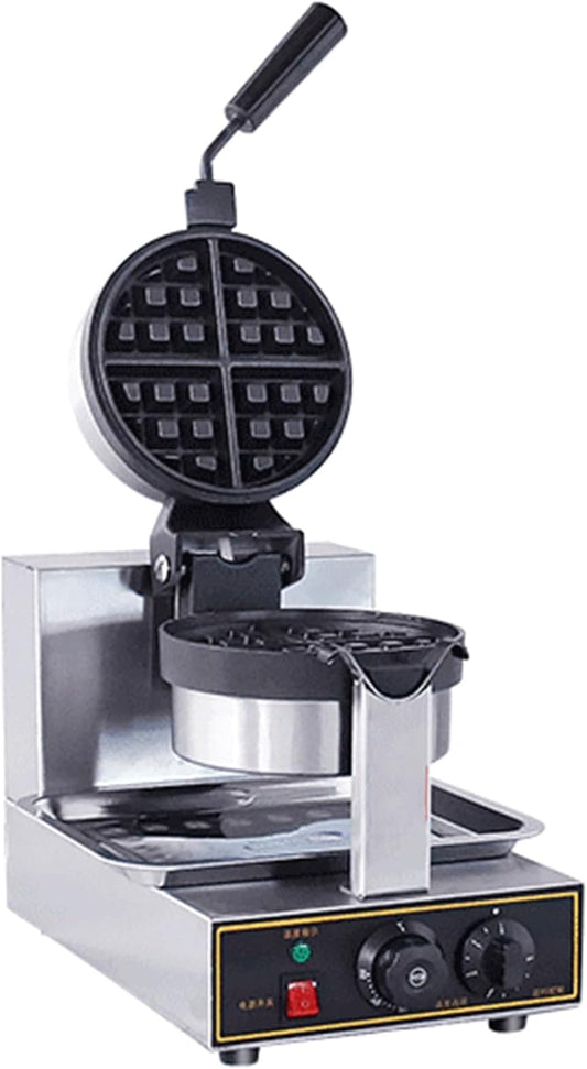 Commercial Electric Waffle Maker, Belgian Waffles Iron Machine,Stainless Steel Waffle Baker 360° Rotating,Non-Stick Egg Bubble Maker,50-250℃ Temperature Adjustable,1300W