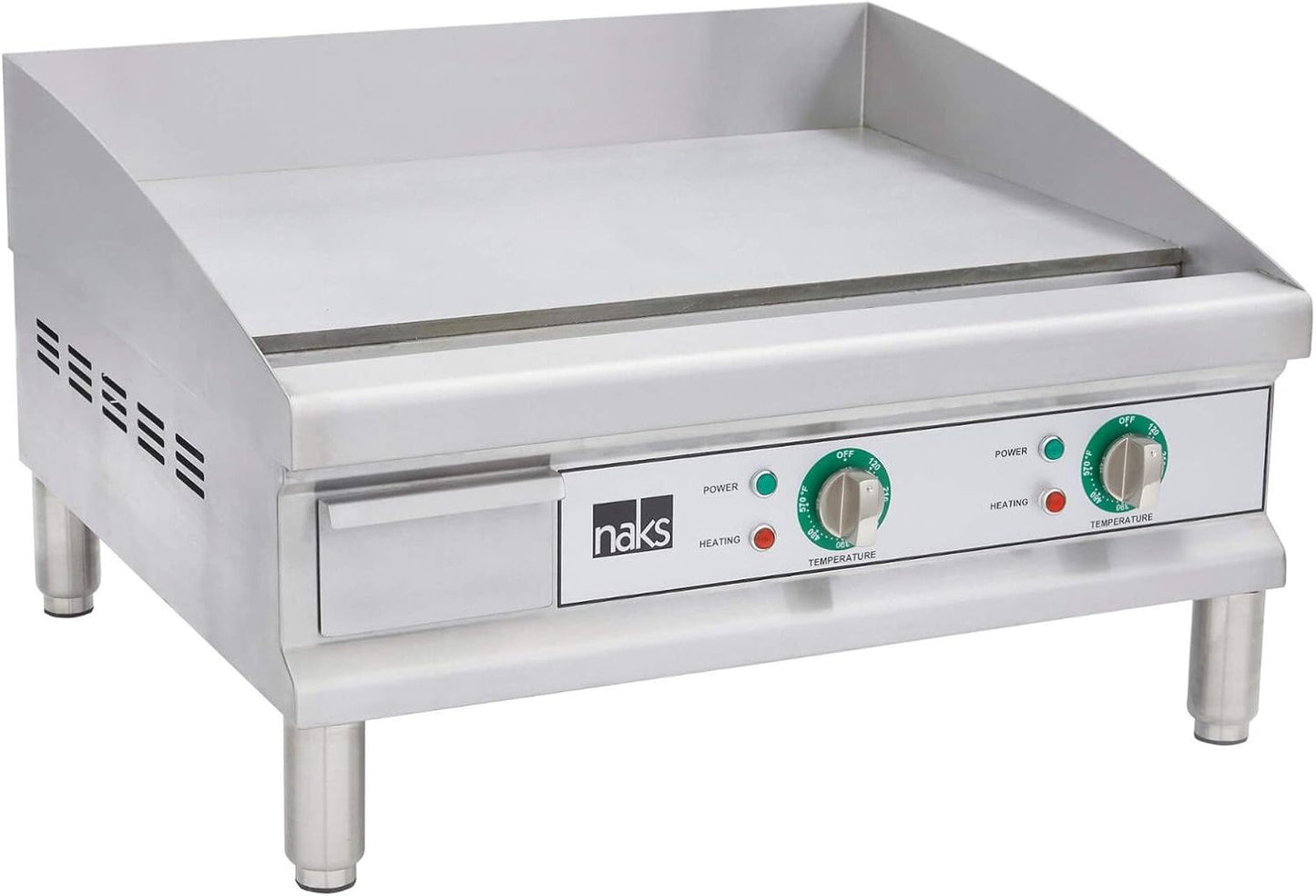 Electric Countertop Griddle with Side and Back Splash Guards, 24-Inch