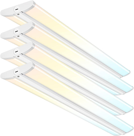hykolity 4FT LED Wraparound Light with 3 Wattages\/3 Lumens\/3 CCT Selectable,55W\/65W\/75W,5500lm\/6500lm\/7500lm,3000K\/4000K\/5000K Flush Mount Ceiling Light for Office Kitchen,ETL,4 Pack