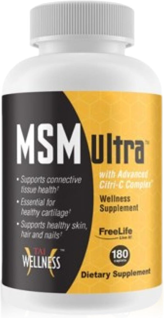 Youngevity Freelife MSM Ultra | 3,000 mg MSM + Proprietary Citri-C Complex Blend + Vitamin C | Ultimate Methylsulfonylmethane Supplement | Bone & Joint Support | 180 Count
