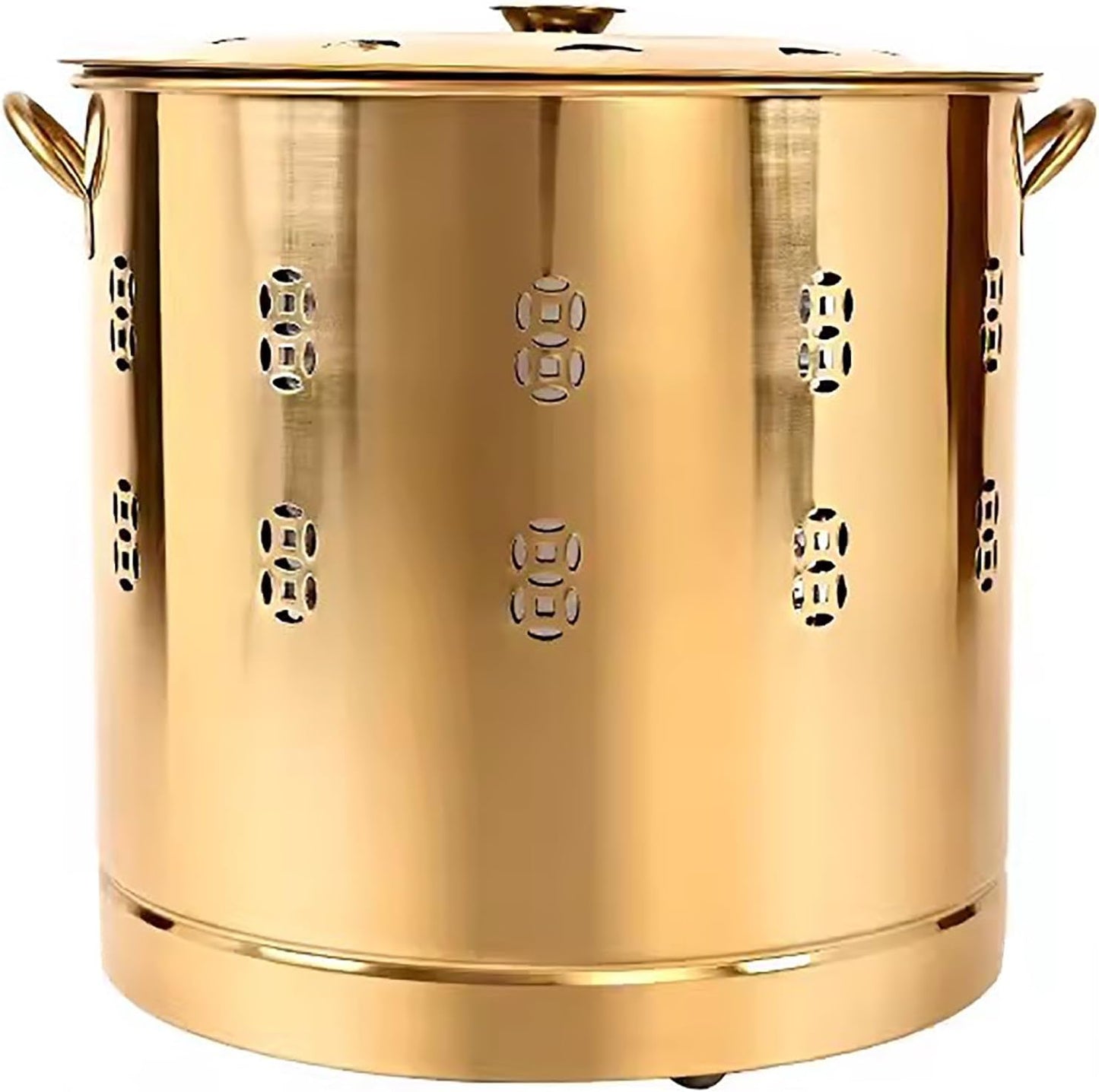 Burn Barrel, Offering Incinerator, for Altar Use, Sacrificial Bucket, Steel Fire Cage, with Liner, Ritual Use, Decoration Bowl(X-Large)