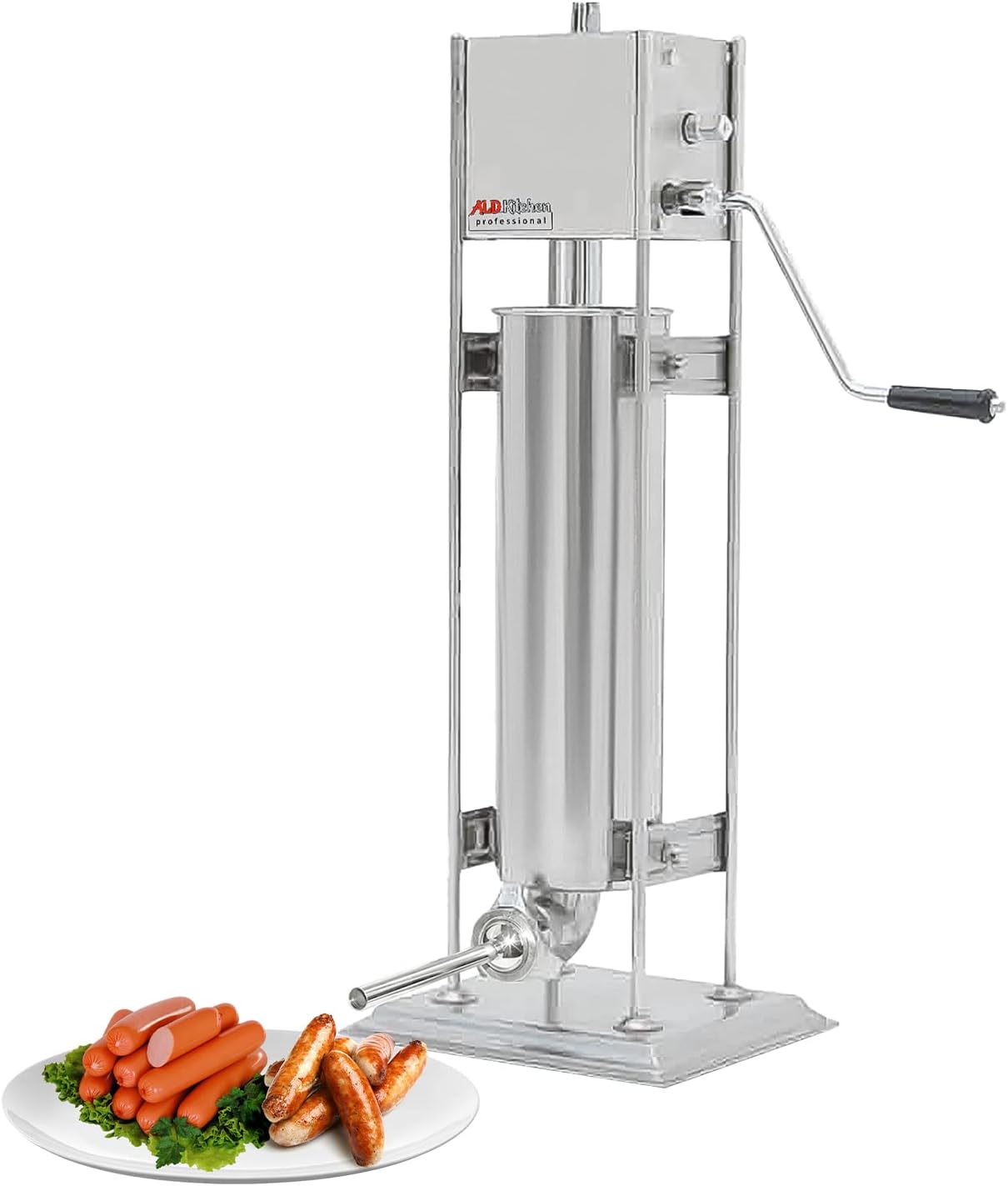 ALDKitchen Sausage Stuffer | Manual Control | 5L \/ 7L \/ 10L | Vertical Sausage Machine (7L)