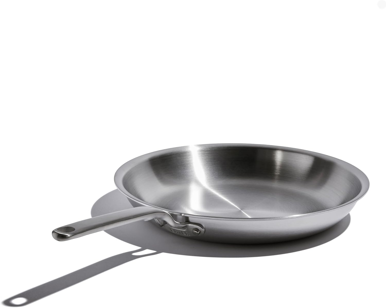 Heritage Steel Eater Series 12 Inch Frying Pan | Made in USA | 5-Ply Fully Clad Stainless Steel | Stay Cool Handle Design | Induction Ready & Non-Toxic