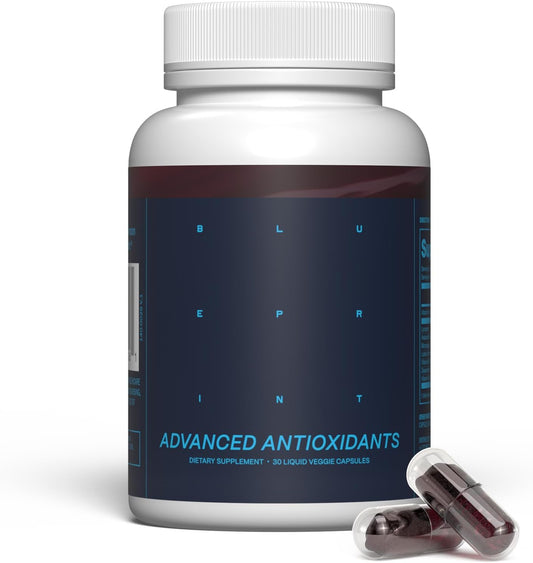 Blueprint Bryan Johnson Advanced Antioxidant Supplement \u2013 Lutein, Zeaxanthin, Lycopene, Vitamin K1, K2 \u2013 Vegan Capsules for Vision, Bone & Heart Support \u2013 Updated Formula of Essential Softgels