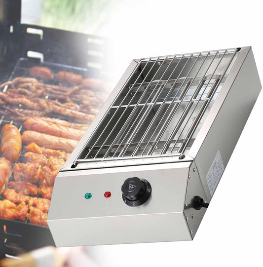 Smokeless Portable Electric Indoor Grill with Oil Drip Pan, Stainless Steel BBQ Fast Heating U-Shaped Tube, Easy to Clean Commercial & Home Use (D280 110V)(D280,110V)