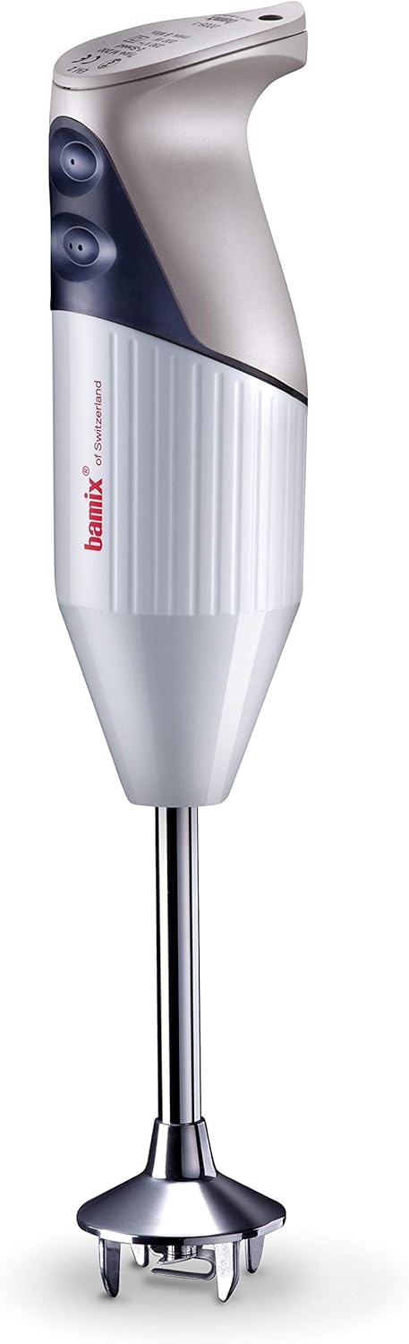 Bamix -The Sophisticated M150 - 3 Stainless Steel Blades and Wall Bracket - 150 Watt Motor - White