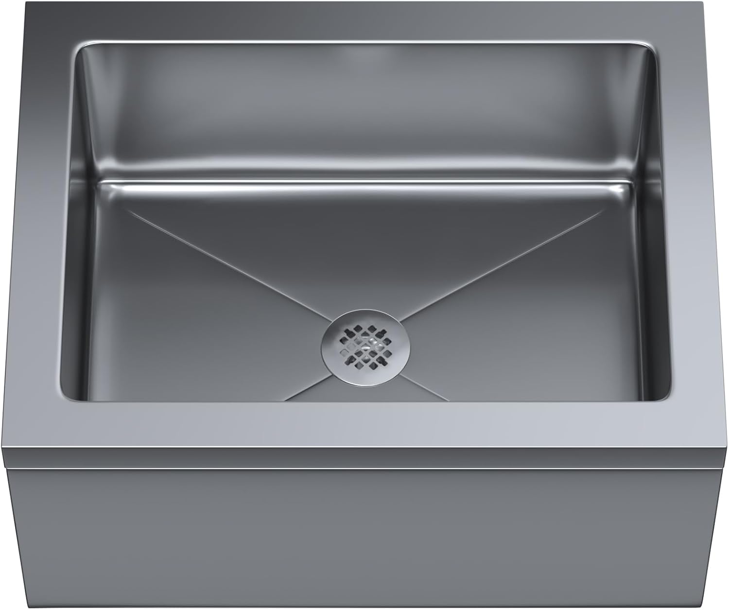Stainless Steel Floor Mop Sink | 304 Stainless Steel | NSF (25" x 33" x 16")