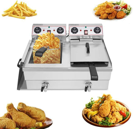 Joyleah Deep Fryer,24.9QT/23.6L 3400W MAX Stainless Steel Electric Deep Fryer with Basket,Countertop Fryer Commercial Deep Fryer for Chicken Chips Fries French Fries Restaurant Home Kitchen(3400W)