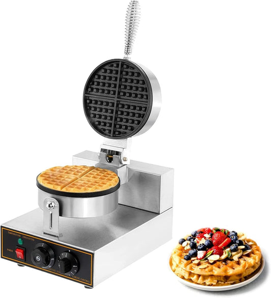 Waffle Maker,Commercial Electric Waffle Machine,1200W Stainless Steel Non-Stick Double Head Egg Bubble Waffle Furnace for Bakery, Restaurant, Snack Bar or Household