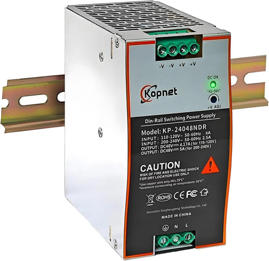 240W 48V Din Rail Mount Power Supply 48V Output AC-DC Industrial Power Adapter 100~240V AC Input Din-Rail Switching Power Supply with Over Load\/Temperature Short Circuit Protection