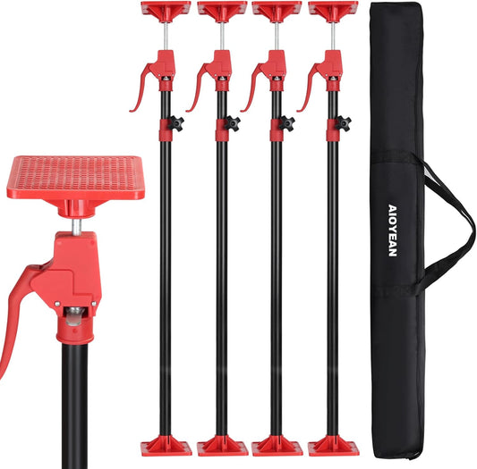 Cabinet Jack Support Pole, 45-114 in Adjustable Third Hand Tool, Steel Telescopic Quick Support Rod with 78lbs Capacity for Cabinets Jack, Drywall Lift & Cargo Bars, 4Pack