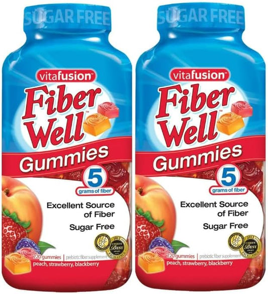 Vitafusion Fiber Well Sugar Free Gummy Vitamin Supplement, 220 Ct. 2 Pack