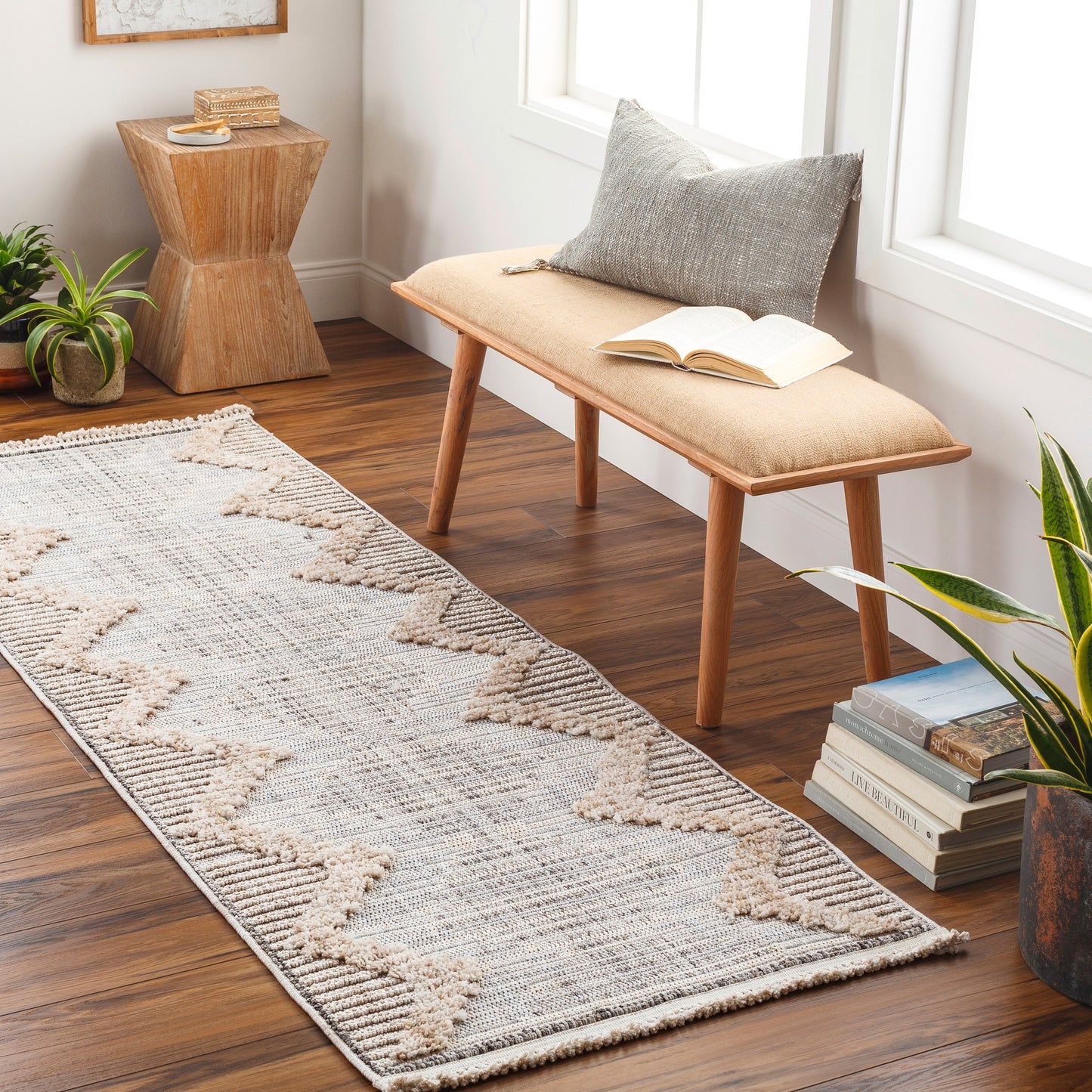 Livabliss Zaragoza 8 x 10 (ft) Flatweave Medium Gray Rectangular Indoor Tribal Global Pet Friendly Area rug