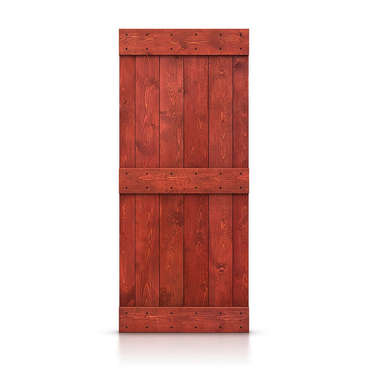 CALHOME 38-in x 84-in Cherry red Pine Wood Solid core Single Barn Door (Hardware Not Included)