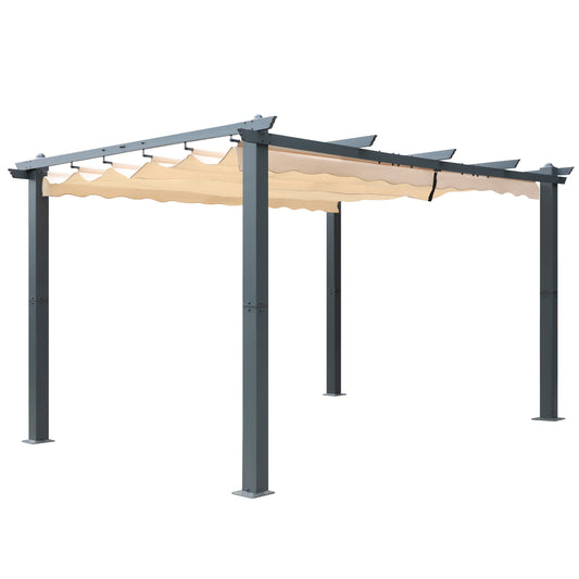 VEIKOUS 10-ft W x 10-ft L x 7-ft 3-in H Gray Metal Freestanding Pergola