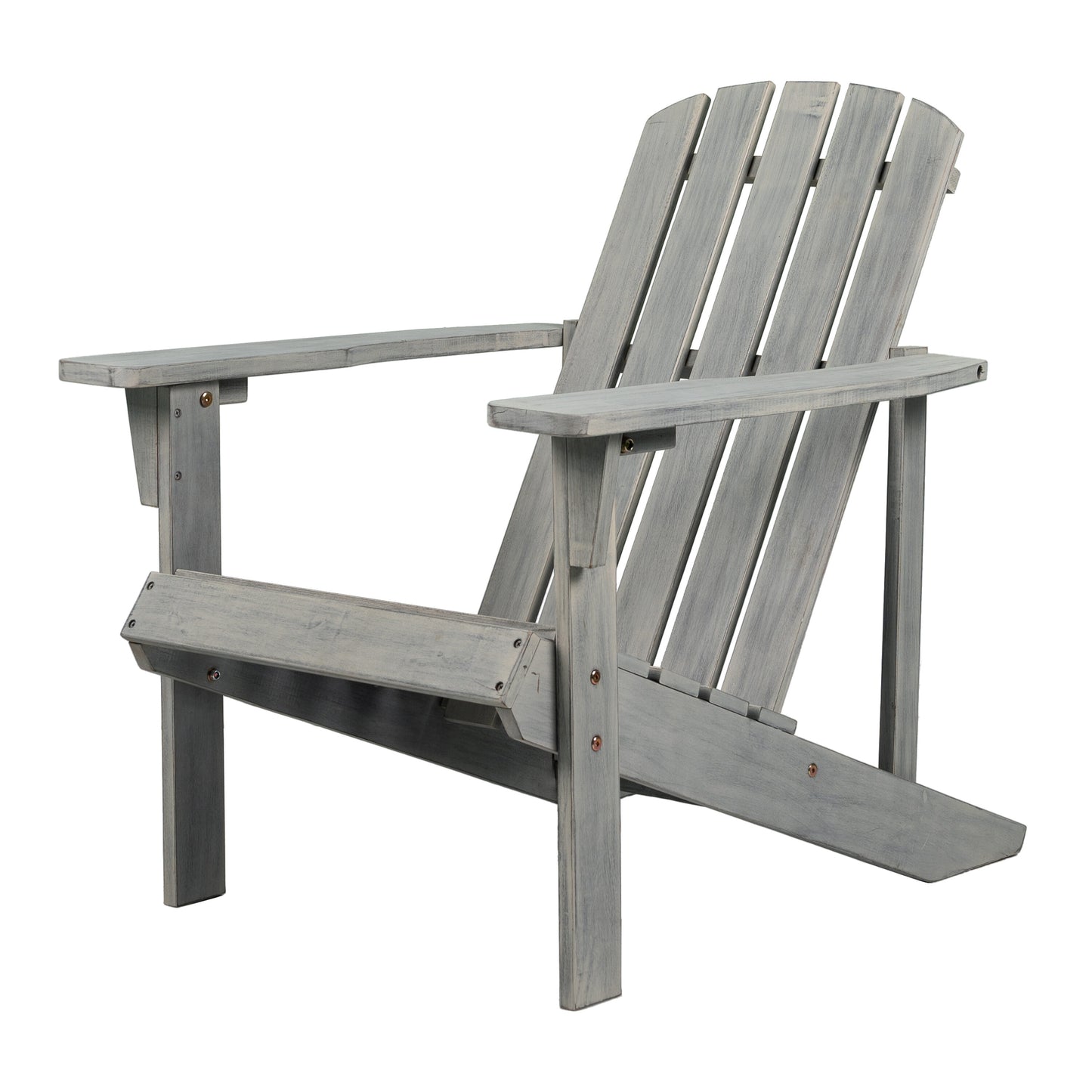 JONATHAN  Y Westport Traditional Coastal Gray Wood Frame Stationary Adirondack Chair with Solid Seat