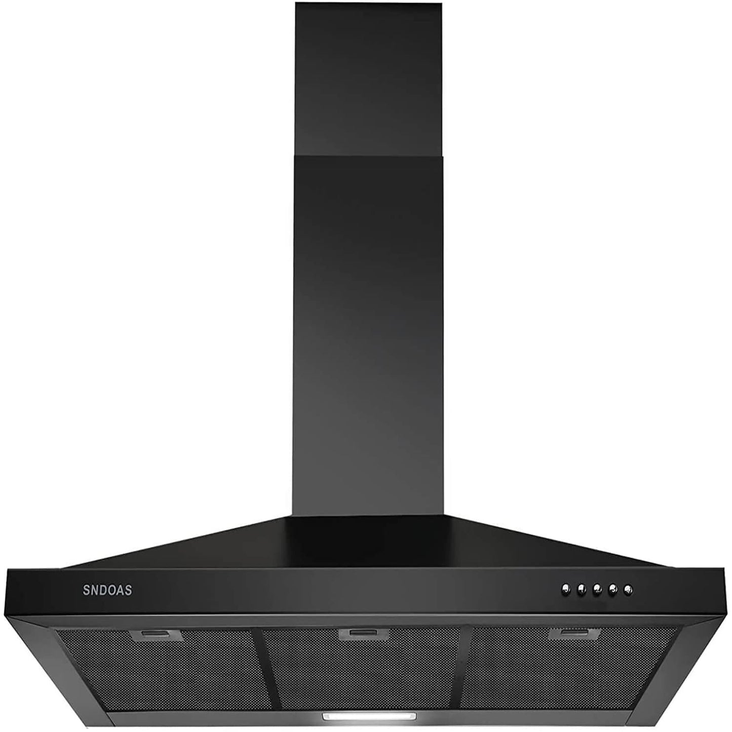 Damerin 36 inch Ducted 450-CFM Black Wall-Mounted Range Hood