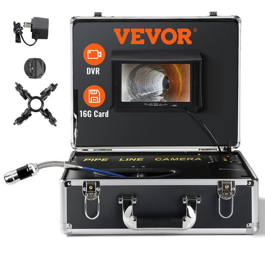 VEVOR Sewer Camera Pipe Inspection Camera 7-inch 480p Screen Pipe Camera 66ft LXKXSGDNKJ720USJJV1