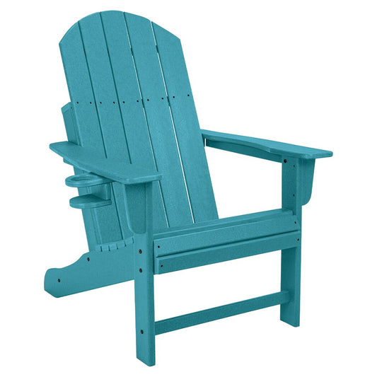 Dura Patio 400 lb. Capacity Extra Wide Seated Turquoise Plastic Frame Stationary Adirondack Chair with Slat Seat