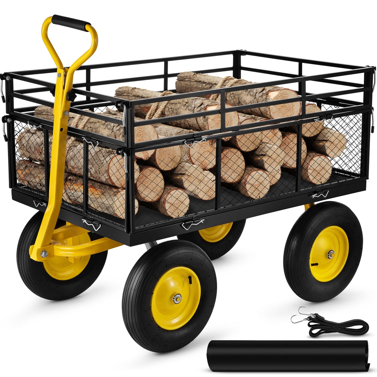 VEVOR 12.74-cu ft Steel Folding Yard Cart ZXHYTC1400LBSXQTLV0