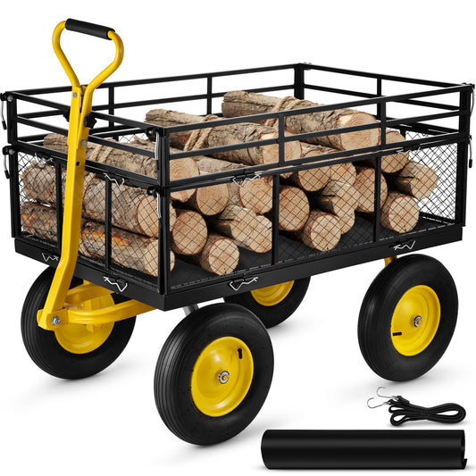 VEVOR 12.74-cu ft Steel Folding Yard Cart ZXHYTC1400LBSXQTLV0