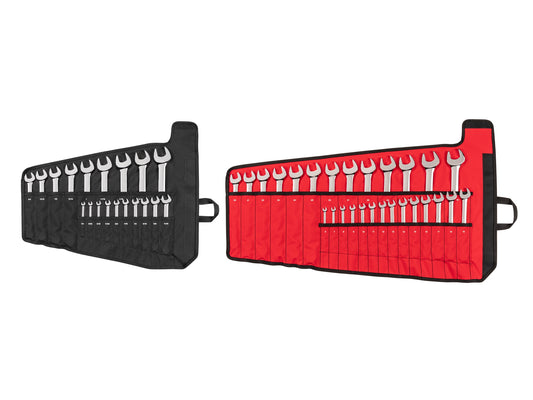 TEKTON 46 -Piece Set 12-point SAE and Metric Standard Combination Wrench Includes Soft Case