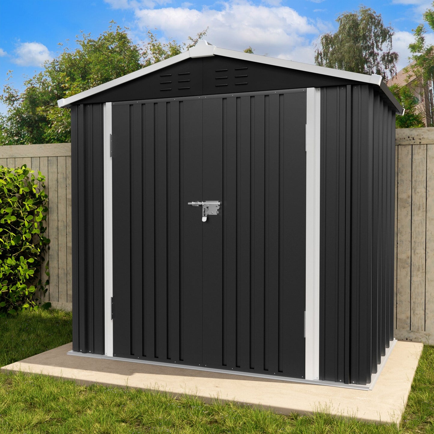 UDPATIO 6-Feet x 4-Feet Metal Shed Galvanized steel Storage Shed