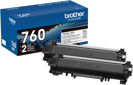 Brother - TN760 2PK 2-Pack High-Yield Toner Cartridges - Black