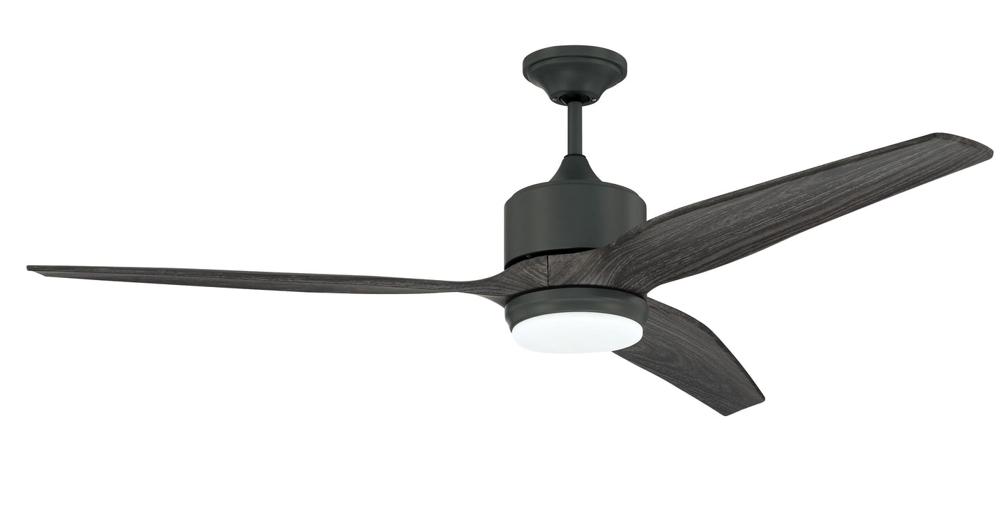 Craftmade Mobi 60-in Integrated LED Outdoor Aged Galvanized with Greywood Blades Ceiling Fan With Light - Remote Included ( 3 -Blade )
