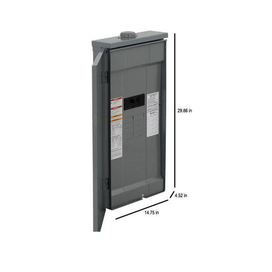 Square D Homeline 200-Amp 8-Spaces 16-Circuit Outdoor Main Breaker Plug-on Neutral Load Center HOM816M200PFTRB