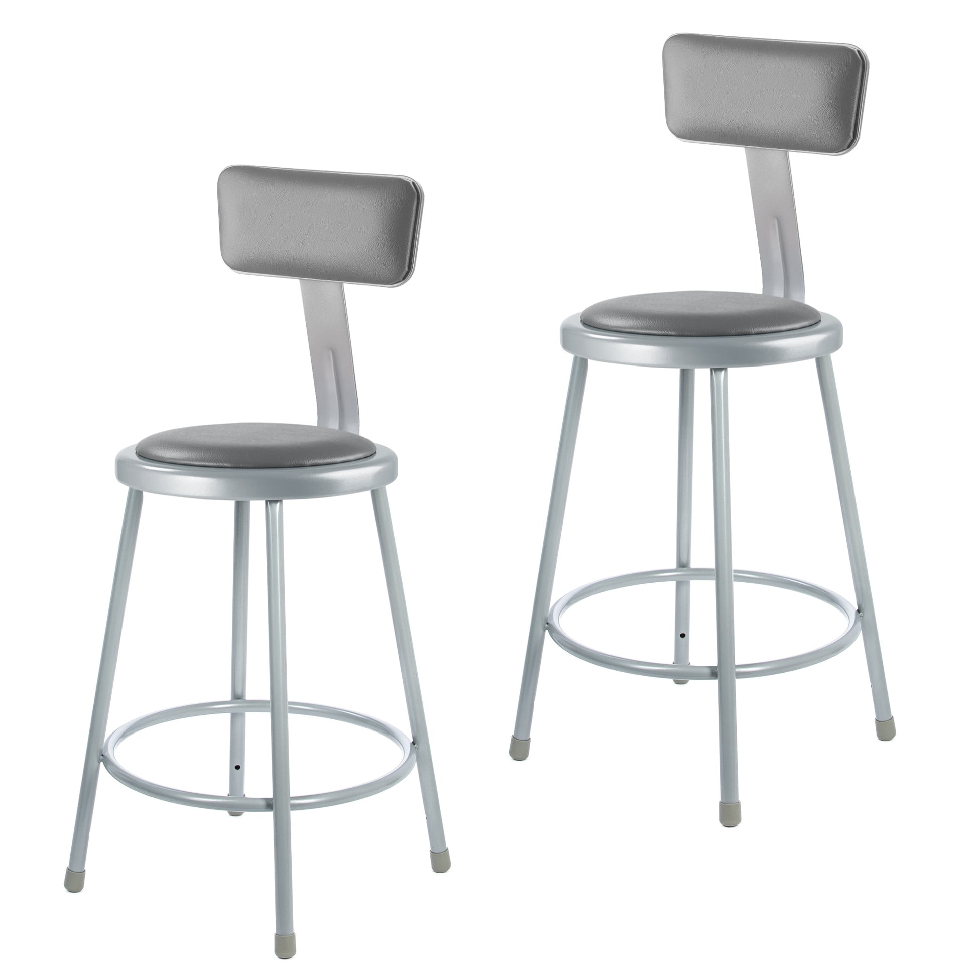 Hampden Furnishings Otto 24-inch Padded Work Seat with Backrest, Gray, 300 lb. Weight Capacity, Versatile and Durable Steel Construction HMD6400BGY-HB/2