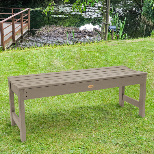 highwood Lehigh 46.1-in W x 17.2-in H Woodland Brown Plastic Traditional Bench