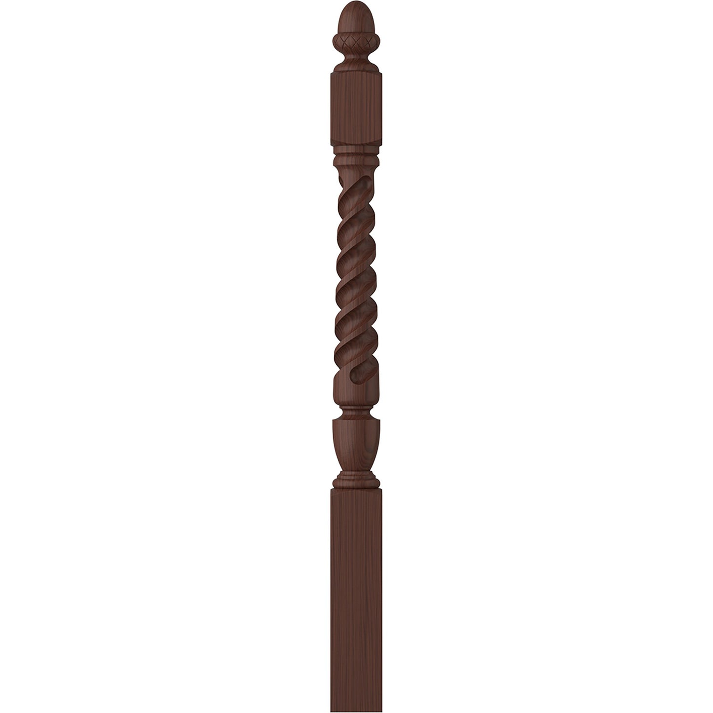L.J. Smith Stair Systems Regent 3.5-in x 47.75-in Unfinished Walnut Starting Stair Newel Post