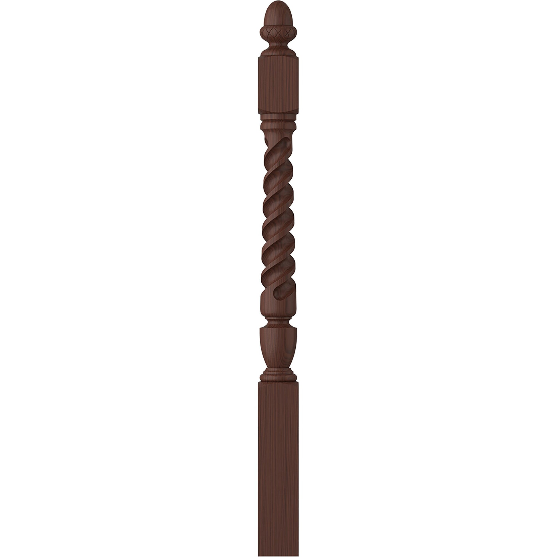 L.J. Smith Stair Systems Regent 3.5-in x 47.75-in Unfinished Walnut Starting Stair Newel Post