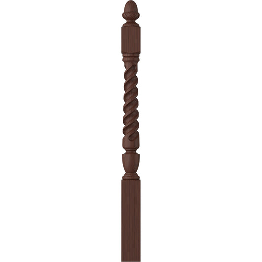 L.J. Smith Stair Systems Regent 3.5-in x 47.75-in Unfinished Walnut Starting Stair Newel Post