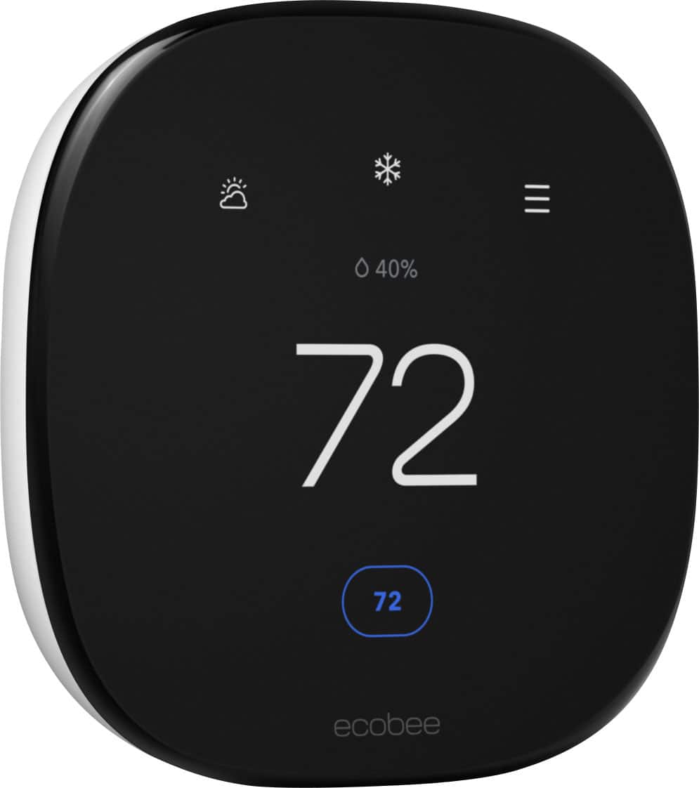 ecobee - Enhanced Smart Programmable Touch-Screen Wi-Fi Thermostat with Alexa, Apple HomeKit and Google Assistant - Black
