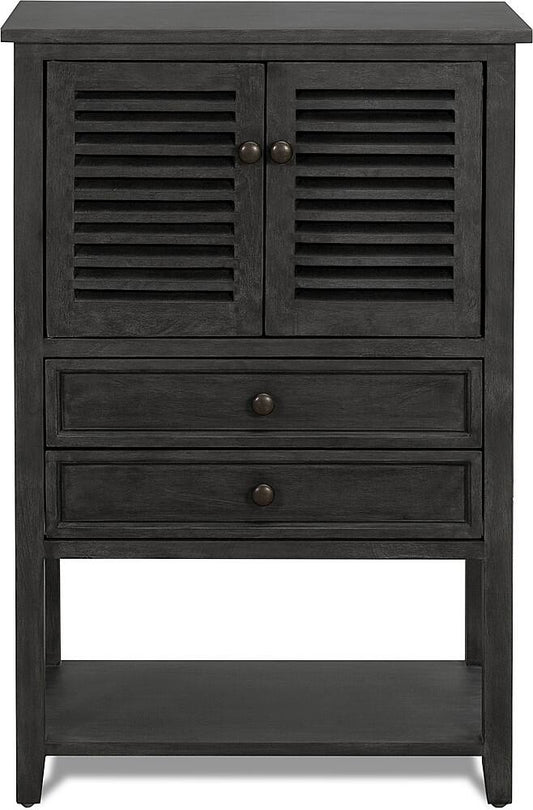 Finch - Webster 2-Drawer and 2-Door Storage Cabinet - Dark Gray